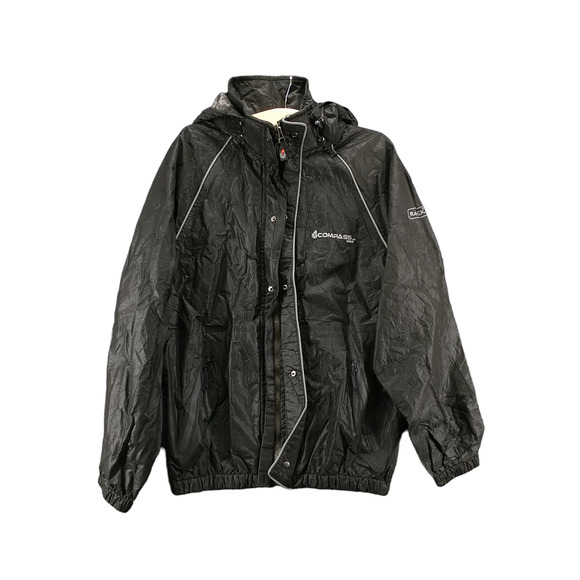 Compass 360 Mens Raintek Jacket Black Medium Long Sleeve Full Zip Snap Polyester - Picture 1 of 16